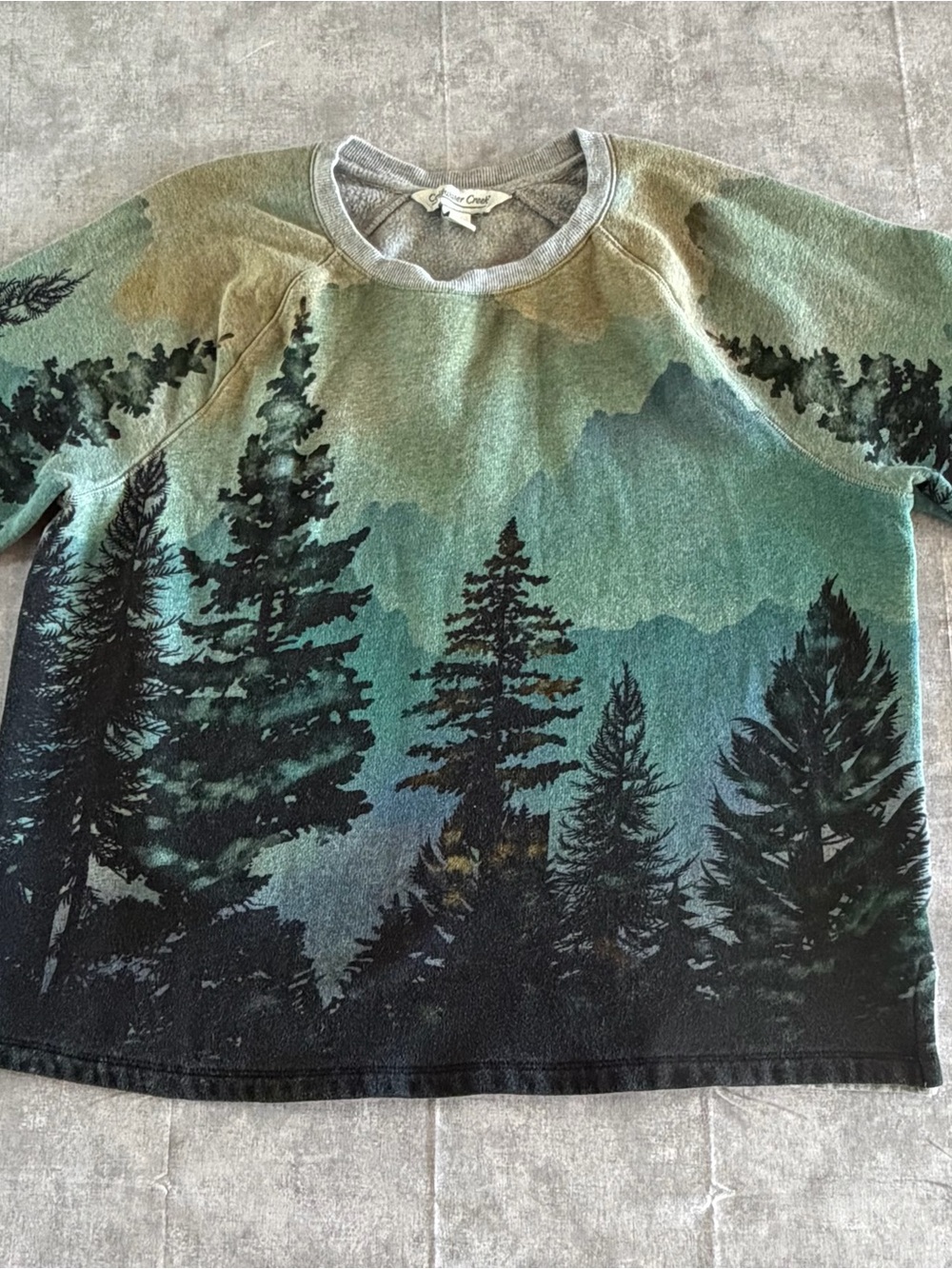 Coldwater Creek Women's Petite PM Crew Neck Fleece Nature Graphic Pullover